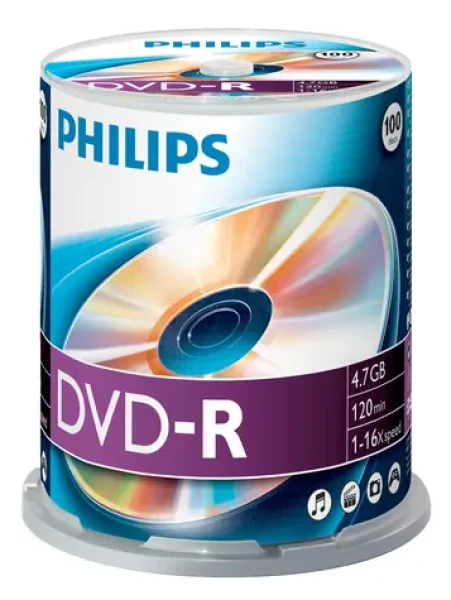Philips DVD- R 4,7 GB / 16x / 100 ks / Spindl (DM4S6B00F/00)