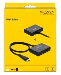 DeLock HDMI Splitter 1 x HDMI 2 x HDMI výstup / Rozbočovač / 4K 60 Hz / HDR / HDCP 2.2 (87747)