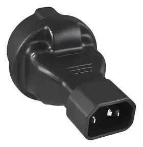 PremiumCord Adaptér IEC C14(M) - SCHUKO CEE 7/3(F) čierna / Redukcia / max. 10 A / 250 V (kpsr-05)
