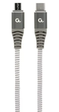 Cablexpert CC-USB2B-CMMBM-1.5M / Kábel / USB-C - Micro-USB / bavlnený oplet / 1,5 m (CC-USB2B-CMMBM-1.5M)