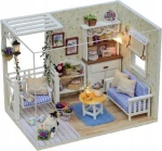 KIK retro obývacia izba s LED osvetlením DIY model