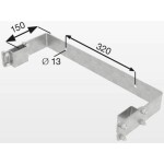 MUNK Günzburger Steigtechnik 63257 Nástenný držiak U-držiak, tuhý 150 mm, pozinkovaná oceľ 1 ks; 63257