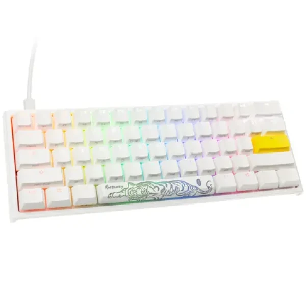Ducky One 2 Pro Mini Kailh Red biela / herná klávesnica / podsvietená / mechanická / drôtová USB-C / US (DKON2061ST-KUSPDWWTR2)