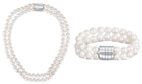 JwL Luxury Pearls Zvýhodnená perlová súprava šperkov JL0598 a JL0656 (náramok, náhrdelník)