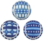Huhubamboo Vianočné tenisáky 3ks modré / Hračka pre psov / Tenisová loptička / 6,3 cm (357028)