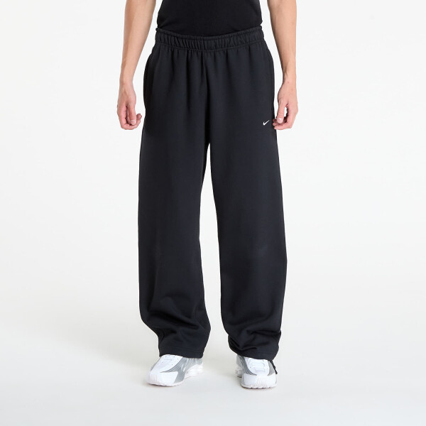 Mikina Nike Solo Swoosh Men's Fleece Open-Hem Pants Black/ Black/ White M