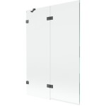 MEXEN/S - Lunar vaňová zástena 2-krídlová ľavá 120 x 150, transparent, grafit kartáčovaná 897-120-100-66-00-L
