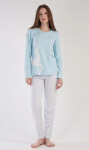 Dámske dlhé pyžamo Jelen - Vienetta S modro-bílá
