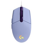 Logitech G203 Lightsync fialová / herná drôtová myš / 8000 DPI / 6 tlačidiel / RGB Lightsync / 2.1m / dopredaj (910-005853)