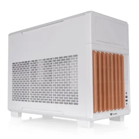 Thermaltake TR200 WS biela, drevo / Micro ATX / 5,25" šachta / AIO 360 mm / 2x USB-A 3.2 / 1x USB-C 3.2 / bez zdroja (CA-11L-00S6NN-WS)