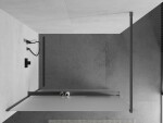 MEXEN/S - Kioto+ Sprchová zástena s poličkou WALK-IN 70 x 200, dekor, grafit kartáčovaná 800-070-121-66-30