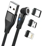 RealPower MagneticCharge3 čierna / Magnetický nabíjací kábel / USB-A / 3 A / 1 m / 6 adaptérov (439631)