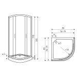 KERRA - Sprchovací kút s vaničkou XN Soho 80 (čierny) 5907548118943