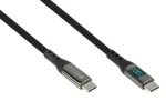 Good Connections USB-C grafitová / Dátový kábel / USB-C - USB-C / 100 W / OLED displej / 1 m (2213-D010S)