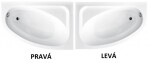 BESCO - Asymetrická vaňa CORNEA - Nožičky k vani - S nožičkami, Rozmer vane - 140 × 80 cm, Spôsob prevedenia - Ľavé VANCOR140L+OLVPINOZ