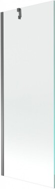 MEXEN/S - Next vaňová zástena FIX 70 x 150, transparent, grafit metal 895-070-000-00-00-95