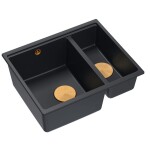 Quadron - Granitový drez Logan 150 Black Meď HCQL5646U7-C1_U