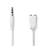 Nedis Stereo Audio kábel jack 3.5 mm (M) - 2x jack 3.5 mm (F) 0.20 m biela (CAGP22100WT02)