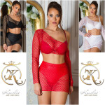 Sexy Koucla 2Piece Set / net skirt and Top red Einheitsgroesse