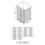CERANO - Sprchovací kút Antelo L - Ľ/P - 6 mm - čierna matná, transparentné sklo - 120x100 - otočný CER-666337
