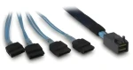 Inter-tech 88885670 čierna/modrá / Kábel / SFF-8643 - 4X SATA / 12 Gb/s / 50 cm (88885670)