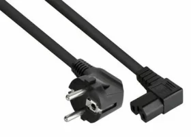 Kabelmeister napájací kábel Schuko - C15 90° čierny / Napájací kábel / uhlový / 5 m / H07RN-F 3G 1,5 mm2 (SK0151-S050)