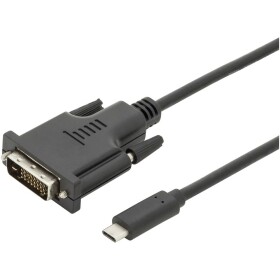 Digitus USB-C® / DVI káblový adaptér USB-C ® zástrčka, DVI-D 24+1pol. Zástrčka 2.00 m čierna AK-300332-020-S tienený, dvojžilový tienený Kábel pre displeje; AK-300332-020-S