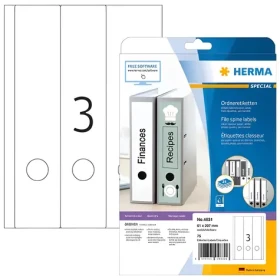 Herma Etikety na chrbty zakladačov biela / Etikety / Inkjet / 61x297 mm / 75 ks (4831)