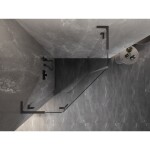 MEXEN/S - Lunar L sprchový kút päťboký krídlový ľavá 90 x 90, transparent, grafit metal 831L-090L-090P-95-00-L