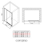 CERANO - Sprchové pivotové dvere Santini Ľ/P - 6 mm - chróm, transparentné sklo - 110x195 CER-426208