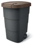 Prosperplast Wheeler 90 l antracitová, hnedé veko / Popolnice / Plast / S kolieskami / 39,4x78,3 cm (NBWB90-7589C)