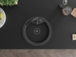 MEXEN/S MEXEN/S - Diego granitový drez 1 488 x 480 mm, čierna kropenatá, + čierny sifón 6512481000-76-B