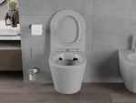 MEXEN - Rico Závesná WC misa vrátane sedátka s slow-slim, duroplast, svetlo šedá mat 30724061