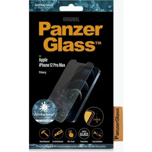 PanzerGlass Tvrdené sklo Privacy Standard Fit AB pre Apple iPhone 12 Pro Max číra (P2709)