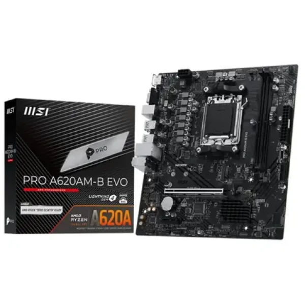 MSI Pre A620AM-B / A620 / AM5 / 2x DDR5 / PCIEx16 / 2.5GLAN / mATX (7E36-001R)