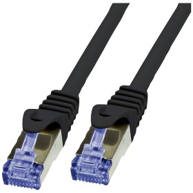 Value 21.99.0722 RJ45 sieťové káble, prepojovacie káble CAT 6A S/FTP 50.00 m čierna dvojžilový tienený, bez halogénov, samozhášavý 1 ks; 21.99.0722