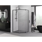 MEXEN - Exo sprchovací kút päťboký krídlový 100 x 90, transparent, čierna 812-100-090-70-00