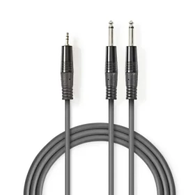 Nedis Stereo Audio kábel 2x jack 6.35 mm (M) - jack 3.5 mm (M) 3.00 m tmavo šedá (COTH23200GY30)