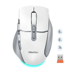 Meetion BTM001 bielo-šedá / Bezdrôtová myš / 2400 DPI / 2,4GHz / Bluetooth / 7 tlačidiel (BTM001)