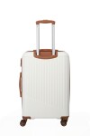 Stredný škrupinový kufor na kolieskach Travelite Bali M White/Cognac