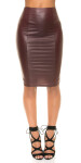 Sexy KouCla Wetlook pencil skirt with zip BORDEAUX