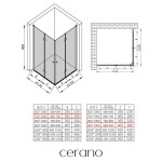 CERANO - Sprchovací kút Volpe Duo Ľ/P - 6 mm - chróm, transparentné sklo - 70x90x190 - zalamovacie CER-408967