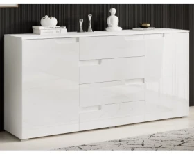 Široká skrinka Spice, lesklá biela%