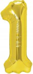 Mamido Fóliový balón číslo 1 zlatý 86 cm