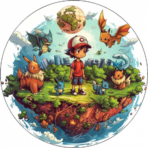 Jedlý papier Pokémonov v meste 19,5 cm - Pictu Hap - Pictu Hap