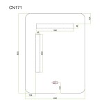 Mereo Zrkadlo hranaté 60x80 cm, LED osvetlenie a odhmlievanie CN171