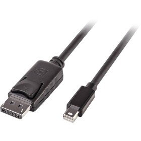 LINDY Mini-DisplayPort / DisplayPort káblový adaptér Mini DisplayPort konektory, Konektor DisplayPort 5.00 m čierna 41648 Kábel DisplayPort; 41648