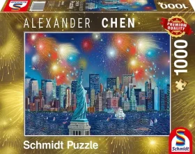 Schmidt Puzzle Socha Slobody s ohňostrojom