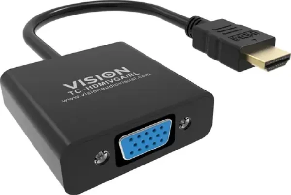 Vision Professional čierna / Adaptér / HDMI (M) - VGA HD-15 (F) / 23 cm / Full HD 1080p (TC-HDMIVGA/BL)