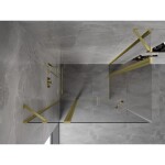 MEXEN/S - Mist Duo sprchovací kút dvere krídlové 85 x 80, transparent, zlato kartáčovaná 8A4-085-080-55-00